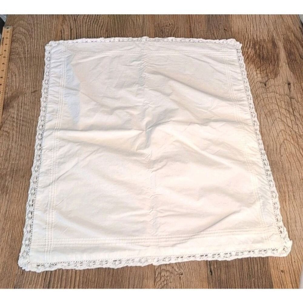 Lauren Ralph Lauren White European Euro One Pillow Sham Embroidered Highfields